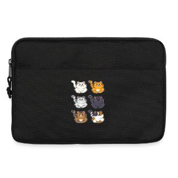 Cute Fluffy Cats Variety Kawaii Design - Laptop bag 13" - black - Front