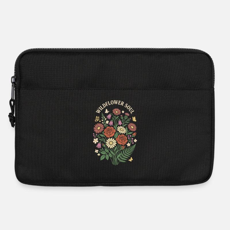 Wildflower Soul Blumenstrauß-Design - Laptoptasche 13" - Schwarz