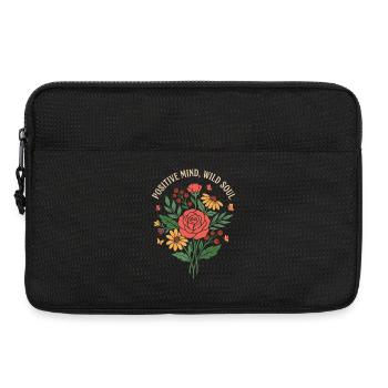 Positive Mind Wild Soul Blumendesign - Laptoptasche 13" - Schwarz - Vorne