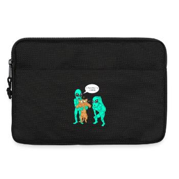 Des extraterrestres ont trouvé une chemise de chat - Sacoche pour ordinateur portable 13 pouces - noir - Devant
