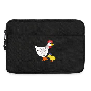 Poulet coloré avec poussins enfants de Pâques - Sacoche pour ordinateur portable 13 pouces - noir - Devant