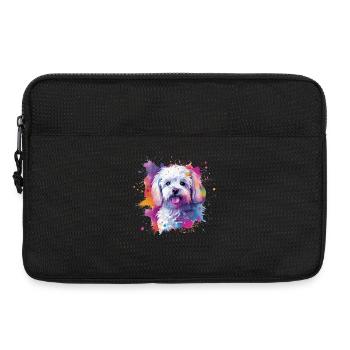 Maltesische bunte Hunde-Splash-Kunst - Laptoptasche 13" - Schwarz - Vorne