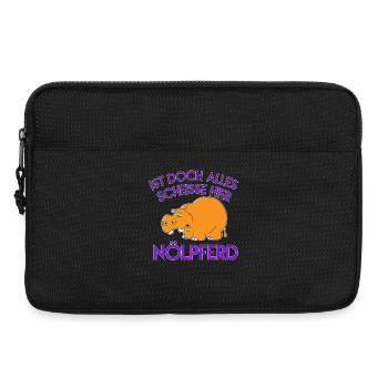 Pessimist Spruch Nörgler Lustiges Nilpferd - Laptoptasche 13" - Schwarz - Vorne