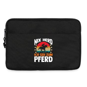 Reiten Pferdeliebhaber Reiterhof Pferde - Laptoptasche 13" - Schwarz - Vorne