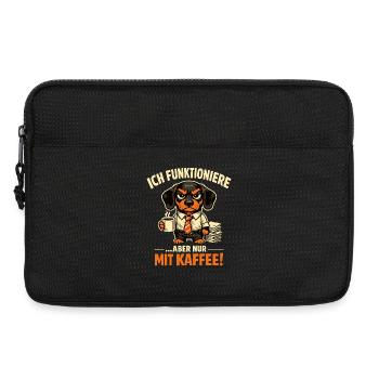 Ich funktioniere nur mit Kaffee lustiger Bürohund - Laptoptasche 13" - Schwarz - Vorne