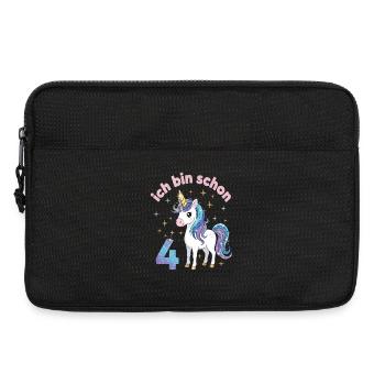 4. Geburtstag Einhorn Mädchen Ich bin schon 4 - Laptoptasche 13" - Schwarz - Vorne