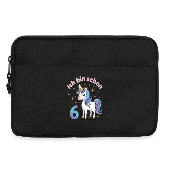 6. Geburtstag Einhorn Mädchen Ich bin schon 6 - Laptoptasche 13" - Schwarz - Vorne