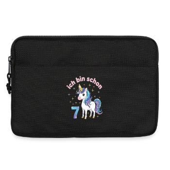 7. Geburtstag Einhorn Mädchen Ich bin schon 7 - Laptoptasche 13" - Schwarz - Vorne