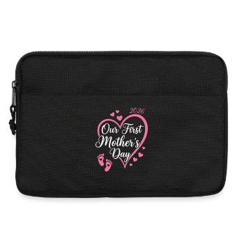 Premier t-shirt cadeau pour la fête des mères 2026 Maman Baby Ge - Sacoche pour ordinateur portable 13 pouces - noir - Devant