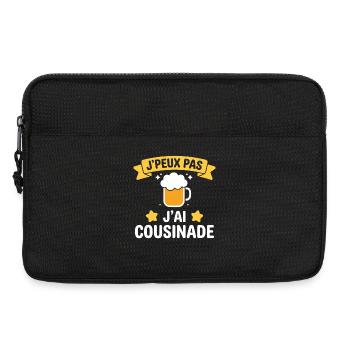 J'peux pas j'ai cousinade - Sacoche pour ordinateur portable 13 pouces - noir - Devant
