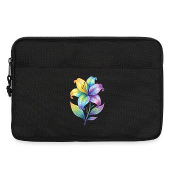 Regenbogen Lilie Aquarell - Laptoptasche 13" - Schwarz - Vorne