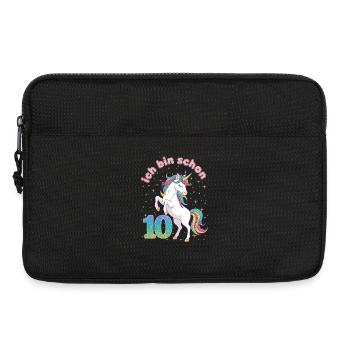 10. Geburtstag Einhorn Mädchen Ich bin schon 10 - Laptoptasche 13" - Schwarz - Vorne