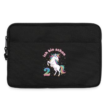 2. Geburtstag Einhorn Mädchen Ich bin schon 2 - Laptoptasche 13" - Schwarz - Vorne