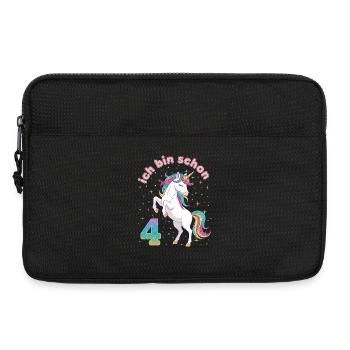 4. Geburtstag Einhorn Mädchen Ich bin schon 4 - Laptoptasche 13" - Schwarz - Vorne