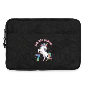 7. Geburtstag Einhorn Mädchen Ich bin schon 7 - Laptoptasche 13" - Schwarz - Vorne