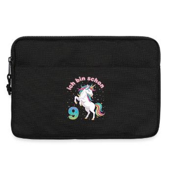 9. Geburtstag Einhorn Mädchen Ich bin schon 9 - Laptoptasche 13" - Schwarz - Vorne