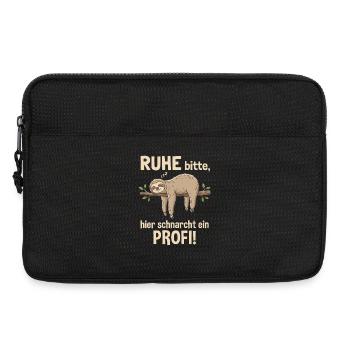 Faultier Schnarchen Shirt Lustig Schlafen Humor - Laptoptasche 13" - Schwarz - Vorne