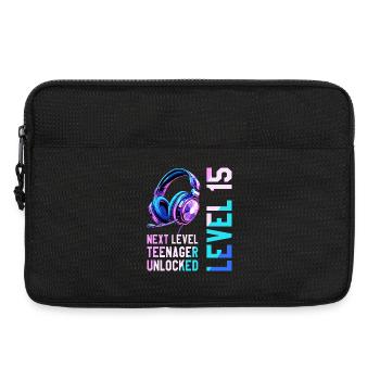 15th Birthday Boy Girl Teenager Level 15 - Laptop bag 13" - black - Front
