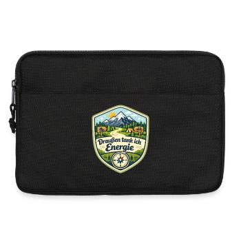 Draußen tank ich Energie - Laptoptasche 13" - Schwarz - Vorne