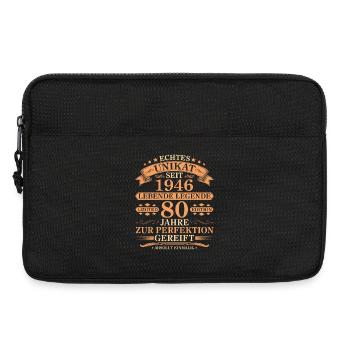 Unikat seit 1946 Jahrgang – 80. Geburtstag - Laptoptasche 13" - Schwarz - Vorne