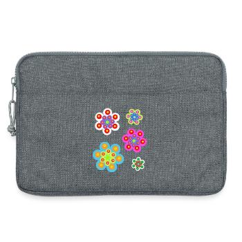 Retro Blumen Sommer Kinder Mädchen Baby - Laptoptasche 13" - Grau meliert - Vorne