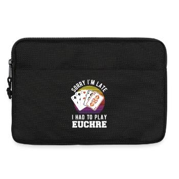 Tut Mir Leid Dass Ich Zu Spät Bin Euchre - Laptoptasche 13" - Schwarz - Vorne