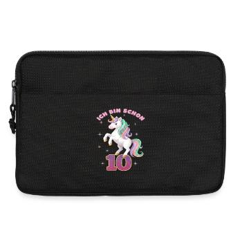 10. Geburtstag Einhorn Mädchen Ich bin schon 10 - Laptoptasche 13" - Schwarz - Vorne