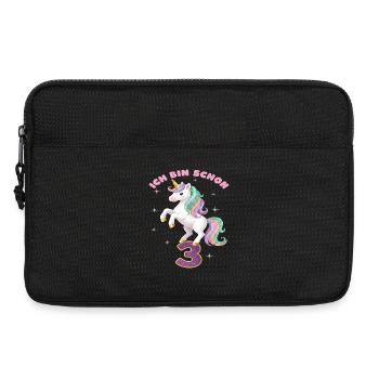 4. Geburtstag Einhorn Mädchen Ich bin schon 4 - Laptoptasche 13" - Schwarz - Vorne