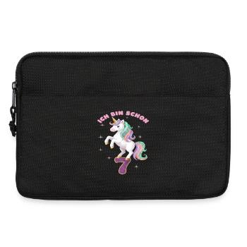 7. Geburtstag Einhorn Mädchen Ich bin schon 7 - Laptoptasche 13" - Schwarz - Vorne