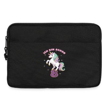 8. Geburtstag Einhorn Mädchen Ich bin schon 8 - Laptoptasche 13" - Schwarz - Vorne
