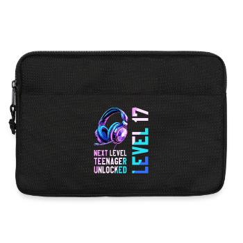 17e anniversaire garçon fille adolescente niveau 17 - Sacoche pour ordinateur portable 13 pouces - noir - Devant