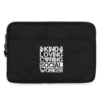 Social Worker Quota Kind Loving Caring Social Work - Laptop bag 13" - black - Front
