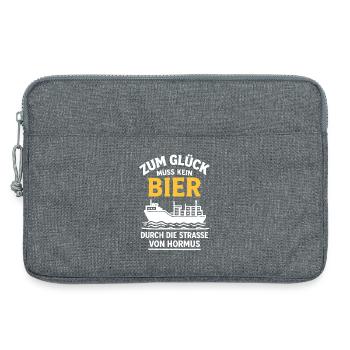 Bier Spruch Schiff  Strasse von Hormus - Laptoptasche 13" - Grau meliert - Vorne