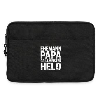 Papa Ehemann Grillheld Grillmeister Geschenk - Laptoptasche 13" - Schwarz - Vorne
