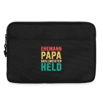 Papa Ehemann Grillheld Grillmeister Geschenk - Laptoptasche 13" - Schwarz - Vorne