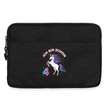4. Geburtstag Einhorn Mädchen Ich bin schon 4 - Laptoptasche 13" - Schwarz - Vorne