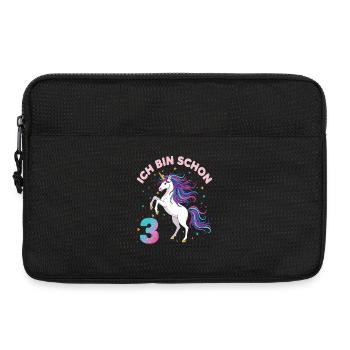 3. Geburtstag Einhorn Mädchen Ich bin schon 3 - Laptoptasche 13" - Schwarz - Vorne