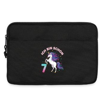 7. Geburtstag Einhorn Mädchen Ich bin schon 7 - Laptoptasche 13" - Schwarz - Vorne