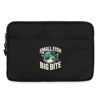 Kleiner Fisch, großer Biss | Piranha Humor - Laptoptasche 13" - Schwarz - Vorne