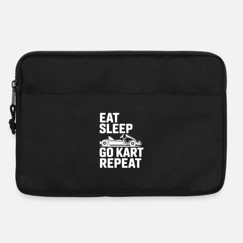 Essen, schlafen, go-kart, wiederholen. - Laptoptasche 13" - Schwarz