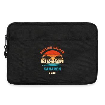 Kanarische Inseln Urlaub 2026 Kanaren Reise Outfit - Laptoptasche 13" - Schwarz - Vorne