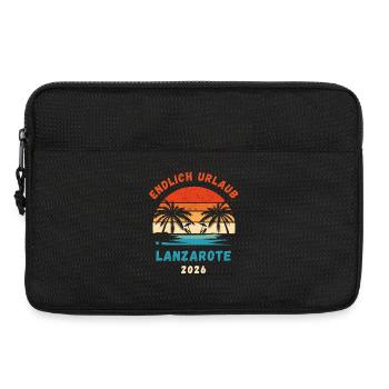 Lanzarote Urlaub 2026 Kanaren Reise Outfit - Laptoptasche 13" - Schwarz - Vorne