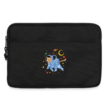 Weltraumkatzen-Astronaut schwebt in Galaxiensternen - Laptoptasche 13" - Schwarz - Vorne