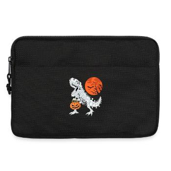 T-Rex Skelett Halloween Kürbis Süßes oder Saures - Laptoptasche 13" - Schwarz - Vorne
