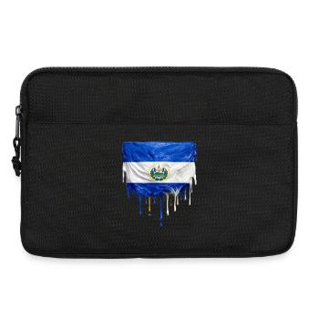 El Salvador Flagge Tropfenkunst - Laptoptasche 13" - Schwarz - Vorne