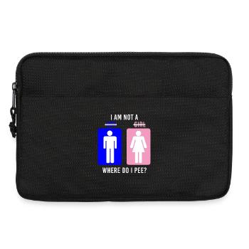 Non-Binary Where Do I Pee Gender Identity Graphic - Laptoptasche 13" - Schwarz - Vorne