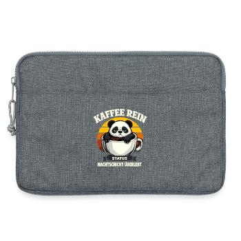 Kaffee rein Status Nachtschicht überlebt Panda - Laptoptasche 13" - Grau meliert - Vorne