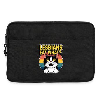 Lesbians Eat What? Funny Kitty Pride - Laptop bag 13" - black - Front