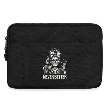 Café, buveur de café, buveur de café, drôle - Sacoche pour ordinateur portable 13 pouces - noir - Devant