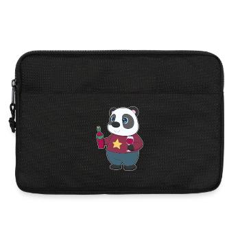 Bouteille de vin rouge panda - Sacoche pour ordinateur portable 13 pouces - noir - Devant